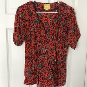 Maeve red floral blouse